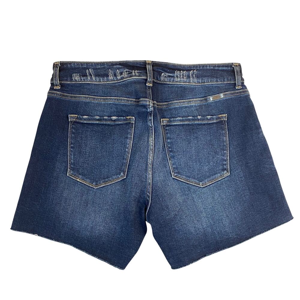 KanCan High Rise Denim Cutoff Shorts Women Plus Blue Dark Wash Fray Hem NWOT - Picture 2 of 8